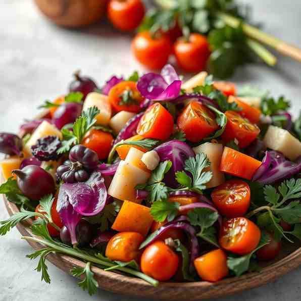 Delicious Vegan Salad Recipe - Belarusian Spring Herbs & Veggies